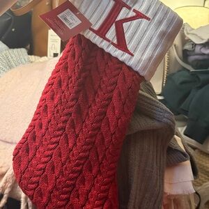 Red Cable Knit Stocking